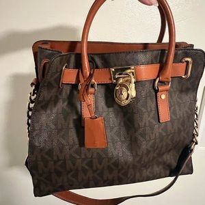 Brown leather MK bag